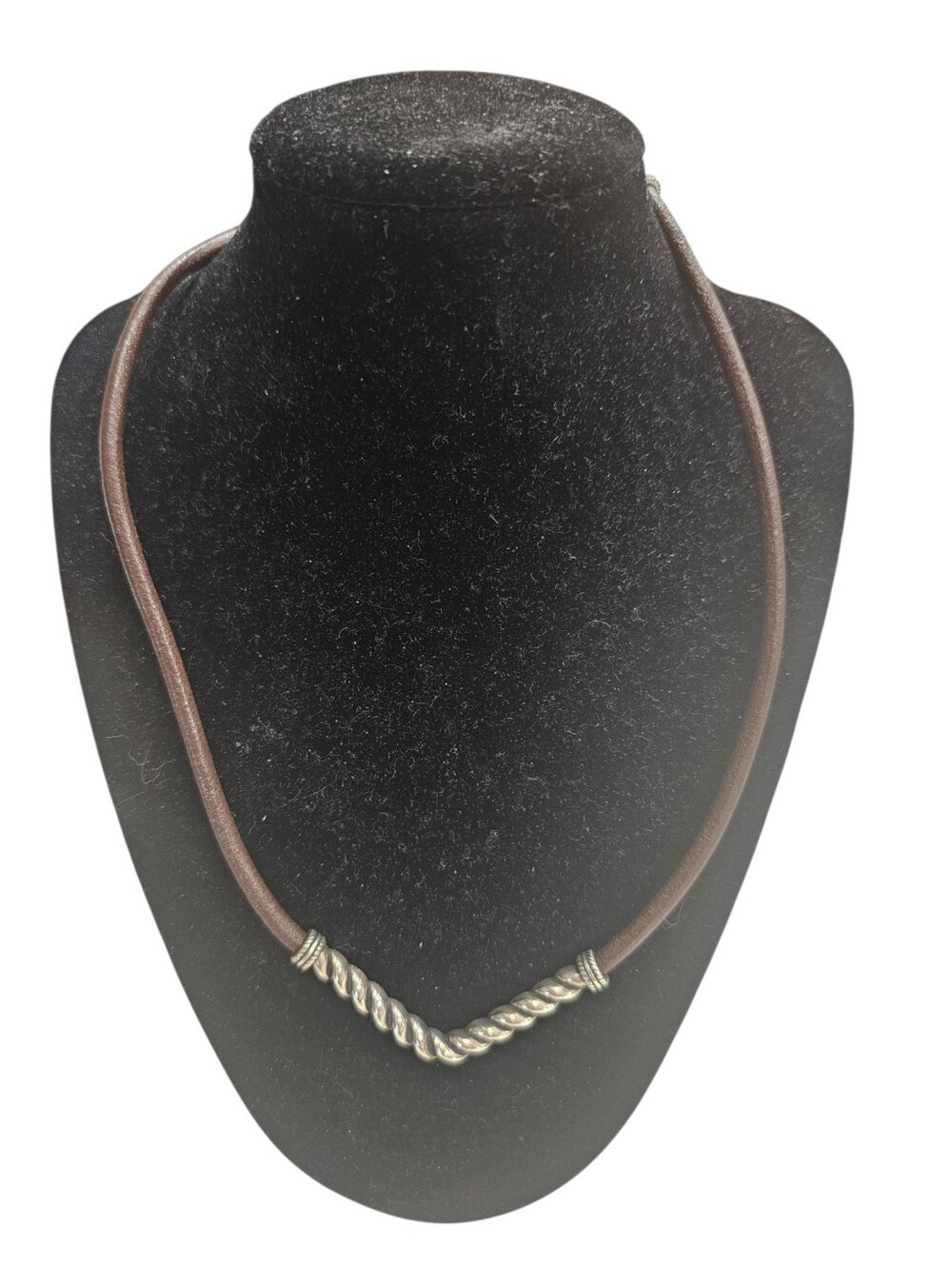Carolyn Pollack American West Leather & Sterling Silver Necklace